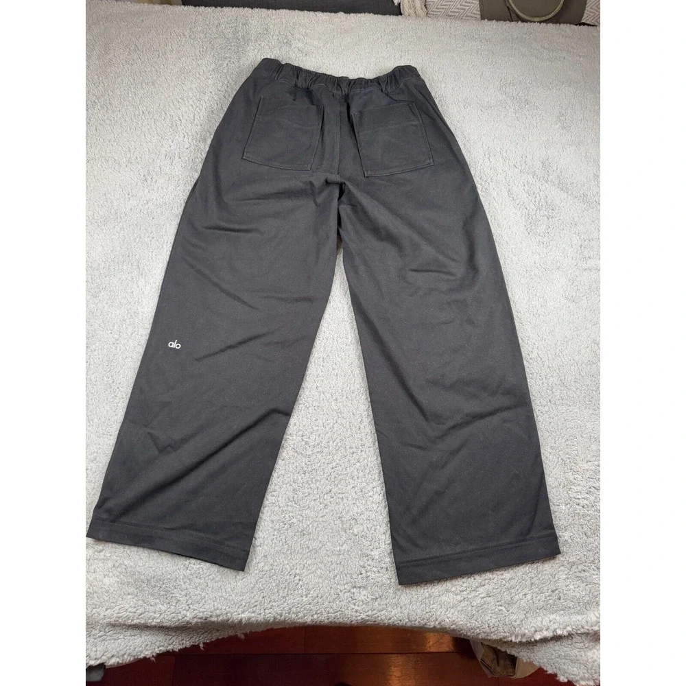 Alo Yoga Pursuit Trouser Pants Womens Black Wide Leg High Waist‎ Athleisure 28